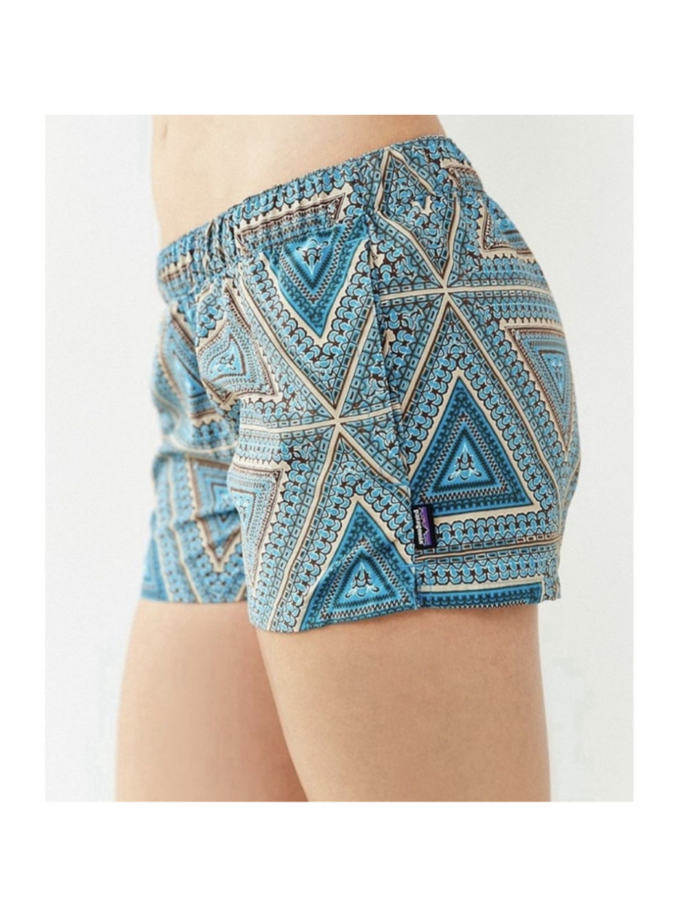 Patagonia Barely Baggies Womens XL Shortie Shorts Geometric Surf Hike